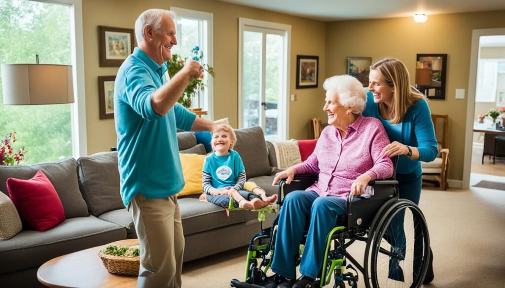 租借輪椅的家庭和居家照護